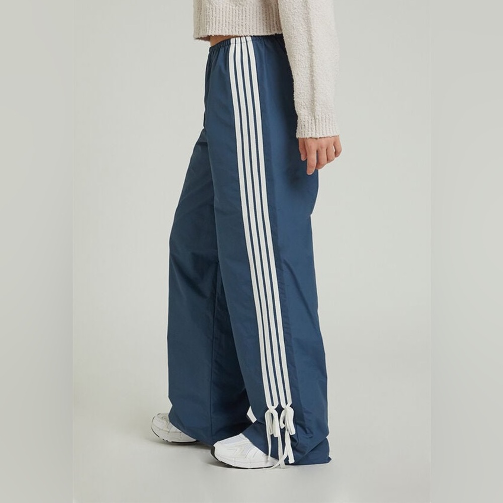 Blue Track Pants with White Stripes